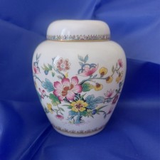 A Coalport Ming Rose small bone china ginger jar with lid