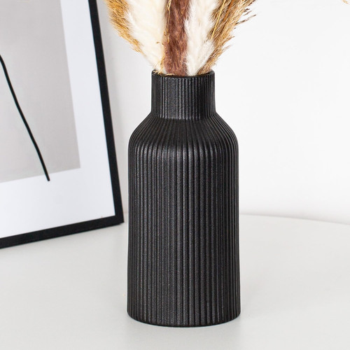 20cm ceramic vase black matte - 20cm,