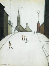 L S LOWRY ART  CHURCH STREET CLITHEROE 1964 RARE HARDBACK PRINT NOT FRAMED