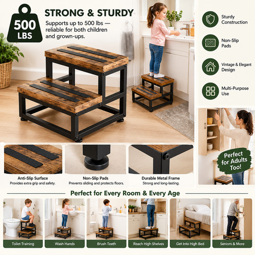 Step wooden stool heavy - 2,