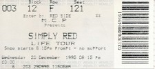 CONCERT TICKET - Simply Red @