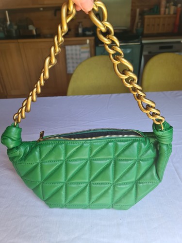 Zara green quilted leather - zara,