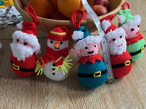 Hand knitted christmas bauble - hand,