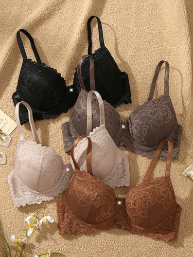 Piece lace bra set - lace,