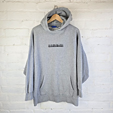 Napapijri Hoodie Mens Extra Large Black Spell Out Pullover Grey Sweatshirt XL 