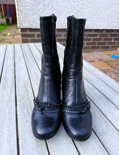 Bertie black leather mid - bertie, mid-calf