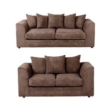 Dylan Jumbo Cord Fabric Sofa with Cushions 3 + 2 Available In 5 Colours