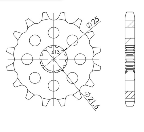 Sprocket step 525 teeth for - teeth, 15