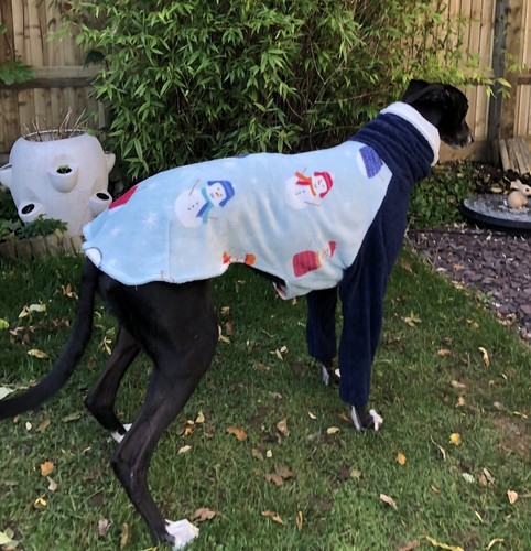 Greyhound snowman fleece - greyhound,