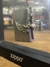 Zippo Flying heart and Sword Lighter w/ Floating Display