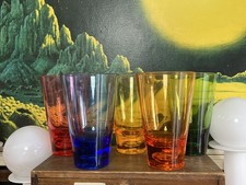 Vintage Habitat Galaxy Plastic Drinking Glasses Stacking Melamine Space Age Set5