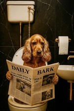 Funny bathroom Cocker Spaniel