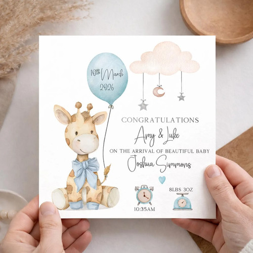 Personalised baby boy card - personalised,