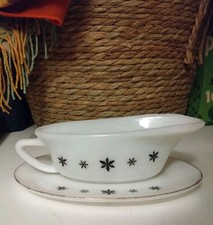 Vintage  Pyrex Black Snowflake