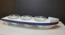 Wooden Row Boat With 3 Glass