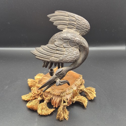 Antique japanese bronze crane - antique,