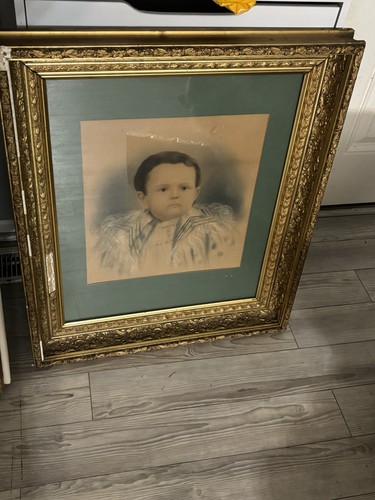 Antique child portrait hand - child,