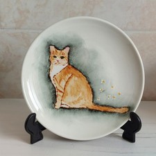 Dudson Ginger Cat Decorative Wall Plate Hand Painted Kitten Kitty Flowers D 17cm