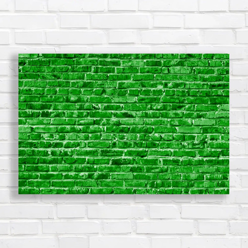 Rustic bricks green canvas - bricks,