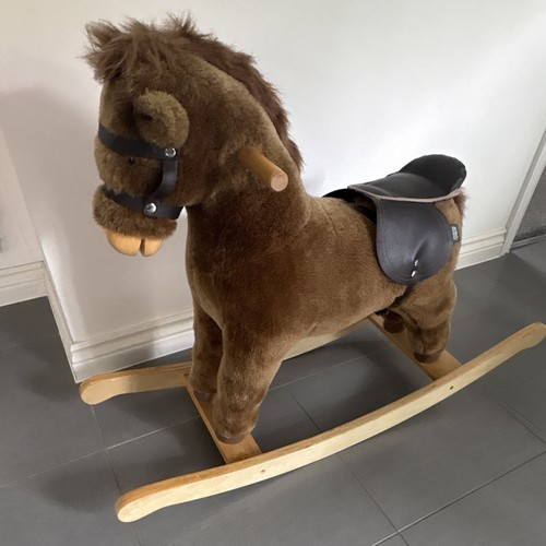Plush brown rocking horse - plush,
