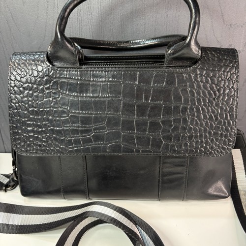 Womens black croc effect - womens,