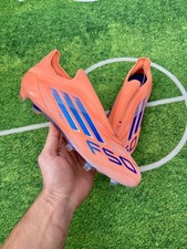 ADIDAS F50 Elite FG Laceless 'Coral Blaze' Orange UK Size 8.5 Football Boots 