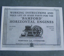 Bamfords of Uttoxeter Horizontal 'Open Crank' Bamford Engine Handbook Manual