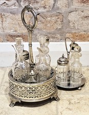2 Antique Silver Plated Cruet