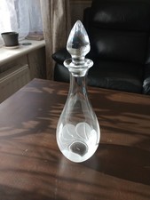 JG Durand French Glass Crystal Florence Satine Frosted Wine Decanter