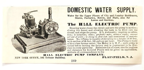 1888 hall electric water - electric, pump