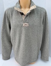 Marks & Spencer North Coast MEN'S JUMPER Taupe/Grey Ribbed Knit High Neck-Size L