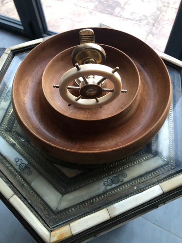 1949 brass ship wheel nautical - brass,