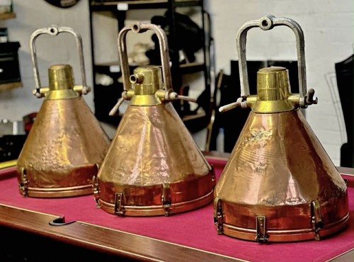 Vintage copper light - copper, antique