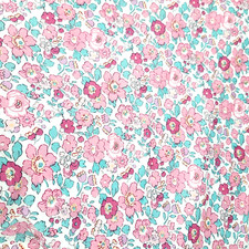 Betsy Rose style floral soft cotton fabric remnant, similar to Liberty Tana Lawn