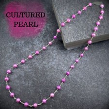 Cultured Pearl Necklace - Pink
