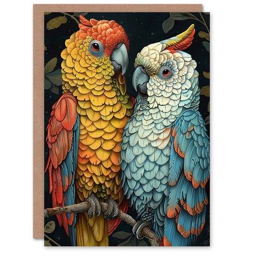 Macaw and cockatoo parrot - and,