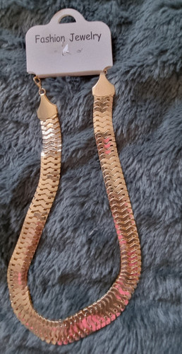 Gold tone herringbone chain - gold,