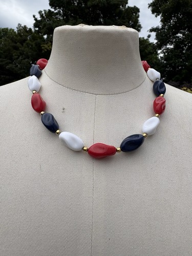 Vintage red navy - red, white
