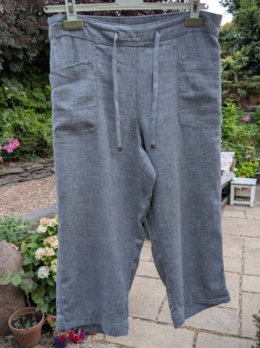 George grey cropped linen - george,