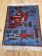 NEW Beautifully Handmade Afghan War Rug 77cm X 63cm