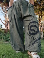 Green Black Harem Pants Wide