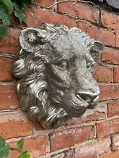 Large Vintage Silver Lion Head