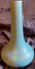 Rare Antique Pountney Bristol Gold Crackle Ware Pottery Vase