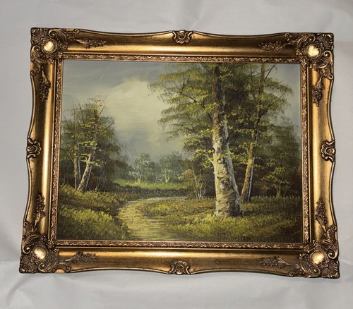 Vintage woodland landscape - woodland, oil