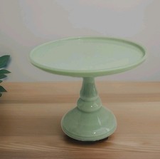 Jadeite Green Glass Cake Stand