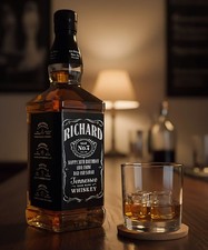 Personalised Jack Daniels Whiskey Bottle Label/Sticker - Easy to Apply