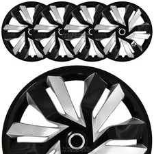 15" Set of 4 Black Silver