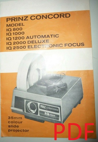 Instructions slide projector