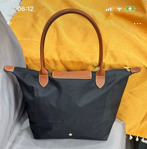 Black nylon tote brown - nylon,