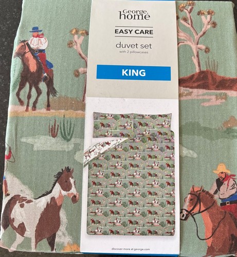 Western horses cowboys duvet - horses,